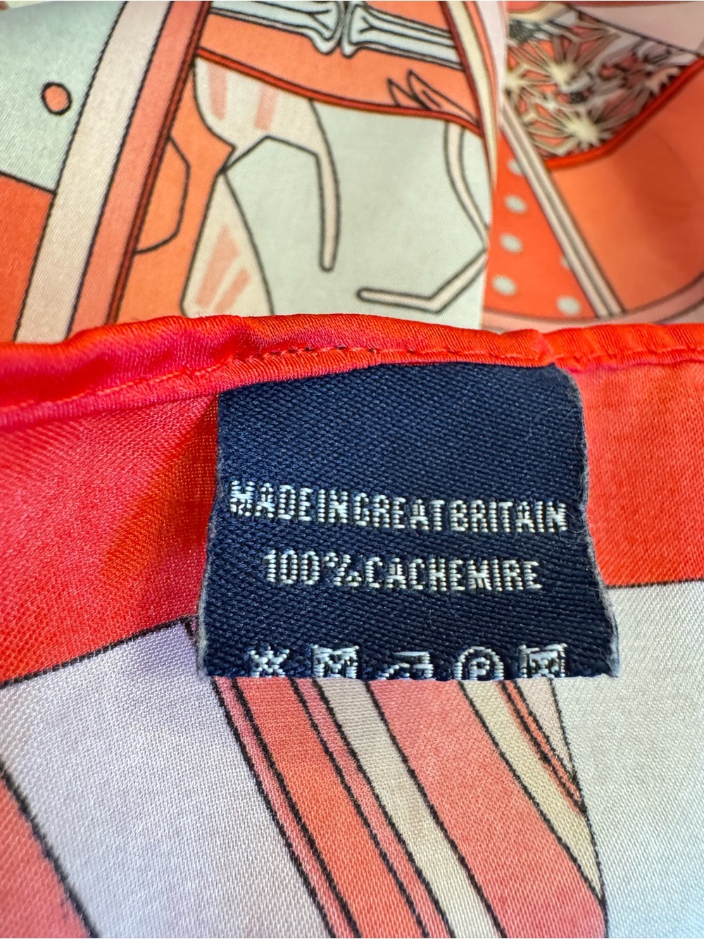 HERMES WASHINGTON CARRIAGE Cashmere Rouge Grenadine Pink Rose Designer Scarf - Picture 9 of 16